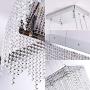 30'' Contemporary Linear Crystal Chandelier - Stainless Island 6-Lights Crystal Pendant Lighting Fixture - Modern Rectangular Dining Room Crystal Hanging Light Luenfat Lighting