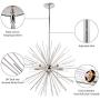 MOTINI Polished Nickel Sputnik Chandeliers 5-Light Pendant Lighting Contemporary Chandelier for Dining Room Lighting Fixture, UL Listed