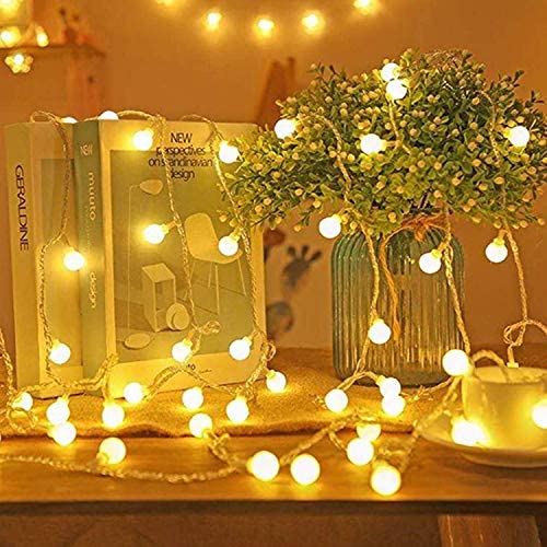 4 Pack Globe String Lights Battery Operated Warm White Decor Indoor Outdoor, 52 Ft 160 LED String Lights Decor Home, Party, Christmas, Wedding, Garden, Office,Bedroom (Warm)