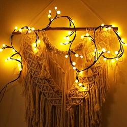 Global String Lights, 8.3Ft 8 Modes 72 Led Vines Lights Curtain Decorations Lights, Window Lights for Patio Garden Wedding Party Bookshelf, Warm White