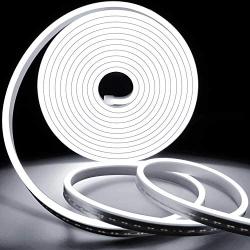 Dimmable Led Neon Rope Light,12V 15000K White Led Strip Lights, Lamomo 16.4 Ft/5m Led Strip IP65 Waterproof Silicone Rope Light for Indoor Outdoor Home Decoration 