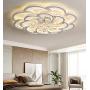 LAKIQ Modern LED Ceiling Light Flush Mount Chandelier Light Fixture Acrylic Crystal Flower Shape Close to Ceiling Lamp for Living Room Bedroom Dining Room(17.7’’, Warm Light)