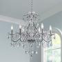 Saint Mossi Modern K9 Crystal Raindrop Chandelier Lighting Flush Mount LED Ceiling Light Fixture Pendant Chandelier for Livingroom 6 E12 Bulbs Required H 23 in x Diameter 24 in