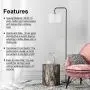 Innqoo LED Floor Lamp with Hanging Lamp Shade, Modern Standing Lamp with Foot Switch, Simple Basic Floor Lamp for Living Room, Bedroom(Without Bulb)