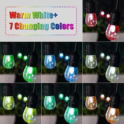 FMART RGB Outdoor String Lights, Outdoor Color Patio Lights and Dimmable, 24Ft Colorful String Lights with 7 Sockets, Waterproof Commercial Grade Heavy Duty String Light for Patio Porch Garden