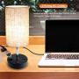 Lifeholder USB Lamp, Table Lamp with Warm White LED Bulb, Bedside Nightstand Lamp Built in Dual USB Port & A Power Outlet, Desk Lamp Perfect for Bedroom, Living Room or Office (Round)