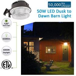 LED Barn Light 50W, SZGMJIA 6500lm Dusk to Dawn Yard Lighting with Photocell,CREE LED 5000K Daylight, 300W MH/HPS Replacement, 5-Year Warranty, IP65 Waterproof for Outdoor Security/Area Light