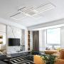Modern LED Ceiling Lights Living Room Dining Room Ceiling Lighting Fixtures 3000-6500K Hanging Lamp Dimmable Remote Acrylic Rectangle Chandeliers Hotel Kitchen Bedroom Pendant Light,White/105cm/65w