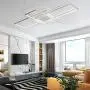 Modern LED Ceiling Lights Living Room Dining Room Ceiling Lighting Fixtures 3000-6500K Hanging Lamp Dimmable Remote Acrylic Rectangle Chandeliers Hotel Kitchen Bedroom Pendant Light,White/90cm/50w