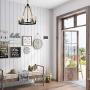 GEPOW Farmhouse Chandeliers, Vintage Rope Round Pendant Chandelier Hanging Light Fixture for Dining Room Foyer, Living Room, Bedroom and Kitchen Island