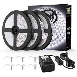 Onforu 49.2ft Waterproof LED Strip Lights, 6000K Cool White Tape Light, 15M 12V Flexible Ribbon Lights, 2835 LEDs Rope Light for Garden, Patio, Balcony, Party, Wedding, Indoor and Outdoor Decor