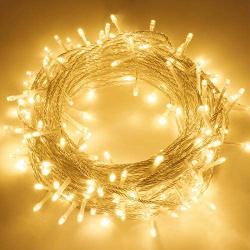 BHCLIGHT 82FT 200 LED Outdoor Lights, Extendable Twinkle Lights with 8 Modes, Warm White Christmas String Lights Waterproof Christmas Outdoor Decorations for Christmas Tree, Patio, Garden, Room