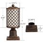 GZBtech Vintage Outdoor Post Lantern, 110V Waterproof Pole Light Fixture in Oil Rubbed Bronze Finish, Cast Aluminum Rustic Blossom Style Pillar Lantern Pack of 2 with Frosted Glass Shade for Backyard