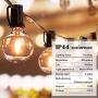 PARTPHONER Outdoor String Lights, 25Ft G40 Globe Patio Hanging Lights with 27 Edison Clear Bulbs(2 Spare), Waterproof Connectable Porch Lights for Bistro Garden Backyard Balcony Wedding Party Decor