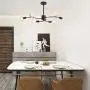 UOFUS 6-Lights Sputnik Chandelier ，Mid Century Ceiling Light Fixture， Black Lighting for Kitchen Dining Room Bedroom Living Room Farmhouse