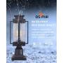 Osimir Outdoor Post Lantern, 2 Pack Modern Exterior Post Lamp with Pier Mount Base,Post Light in Black Finish with Clear Ribbed Glass, 7''W x 18''H, 2377/1GL-2PK
