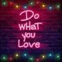 Do What You Love Neon Signs Pink Neon Light Sign Hanging Neon Sign Neon Lights Neon Wall Sign Neon Words for Wall Bedroom Room Party Decor