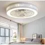 LAKIQ Modern 21.5’’ LED Ceiling Fan Light 3-Color Dimmable Bedroom 2-in-1 Semi Flush Mount Ceiling Lighting Led Close to Ceiling Lamp 3-Speeds Adjustable for Living Room Dining Room(Pattern A)