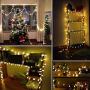 Twinkle Star 14.8 FT 40 LED String Lights, Waterproof Ball Fairy Lights, 8 Lighting Modes, String Light Battery Powered for Indoor Outdoor Garden Home Wedding Party Christmas Decoration, Warm White