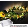 Fielegen 20 LED Artificial Sunflower Garland String Lights, 6.56ft Silk Sunflower Vines with 9 Flower Heads Battery Powered Fairy String Lights for Indoor Bedroom Home Garden Party Wedding Decor