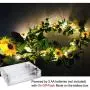 Fielegen 20 LED Artificial Sunflower Garland String Lights, 6.56ft Silk Sunflower Vines with 9 Flower Heads Battery Powered Fairy String Lights for Indoor Bedroom Home Garden Party Wedding Decor
