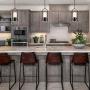Alice House 15.4''H Pendant Lights with Marble Shade, Brown Finish, Farmhouse Island Lights for Dining Room, Kitchen, Restaurants and Cafe Shops AL9051-P1