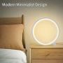 Modern Design 8W Led Table Reading Lamp Desk Light USB Cord, Aluminum Metal Circle Bedside Lamp Eye Caring Kids Study Light for Bedroom Nightstand Living Room White