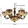 Tiffany Style Chandelier, Baroque Stained Glass Shade Multi-Head Ceiling Light, Living Room Bedroom Bar Decoration LED Pendant Light，E27，MAX40W (Size : 6 Heads)