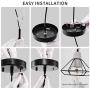 LBTSMUK Black Cage Pendant Lighting with Metal Shade Modern Concrete Ceiling Hanging Light for Kitchen Island Cafe Loft Counter Dining Room Bar Spiral Staircase