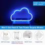 Cloud Neon Light Signs - Blue LED Neon Sign Wall Lamp Powered by 3 AA Battery/USB Charging LED Night Light Sign for Bedroom, Kids Room, Christmas, Wedding, Birthday Party Decor