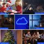 Cloud Neon Light Signs - Blue LED Neon Sign Wall Lamp Powered by 3 AA Battery/USB Charging LED Night Light Sign for Bedroom, Kids Room, Christmas, Wedding, Birthday Party Decor