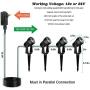 12W Landscape Lights Low Voltage Landscape Spotlights 46Ft IP65 Waterproof Outdoor Landscape Lighting Garden Pathway Light with Spike Stand and Plug for Patio Lawn, 3000K Warm White (4 Pack)