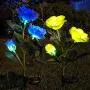 Solar Lawn Light rose2 Pack（6 Heads）,Rose Solar Energy Outdoor Garden Light, Garden Light Outdoor Decoration, Outdoor Light Pile,Solar energyStatue lamp， Garden Stakes Decorative,Lawn Garden，Rose