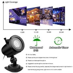 Snowfall LED Light Projector, Sanwsmo Christmas LED Projector Lights, Rotating Snowfall Projection with Remote Control, Outdoor Landscape Decorative Lighting for Holiday Garden Party Decoration