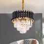 FRIXCHUR Modern Crystal Chandelier Light 3 Tiers Raindrop Crystals Pendant Light Fixture Flush Mount Ceiling Lighting for Dining Room Living Room Kitchen Island Hallway Restaurant,E12 x 5 Lights