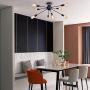 KOSTOMO 8-Light Sputnik Chandelier Black Ceiling Light Rustic Flush Mount Kitchen Lighting Modern Lamp Fixtures for Bathroom Dining Room Bedroom Hallway （8C Lights-Black）