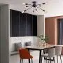 KOSTOMO 8-Light Sputnik Chandelier Black Ceiling Light Rustic Flush Mount Kitchen Lighting Modern Lamp Fixtures for Bathroom Dining Room Bedroom Hallway （8C Lights-Black）
