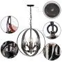 Globe Antler Chandelier 4 Light Rustic Black Metal Pendant Light Deer Antler Chandelier Lighting for Kitchen Island Dining Room Living Room Foyer Globe Antler Chandelier 4 Light Rustic Black Metal Pendant Light Deer Antler Chandelier Lighting for Kitchen Island Dining Room Living Room Foyer