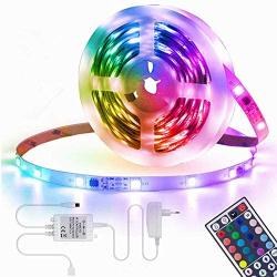 LED Strip Lights,16.4ft Led Light Strip,Led Color Changing Lights with Remote,Mood Lighting for Bedroom, Gaming Desk,Gaming Chair,Room Decoration SMD 5050 Strip Lights