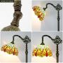 Tiffany Style Reading Floor Lamp Lighting W12H64 Inch Green Yellow Stained Glass Dragonfly Lampshade Antique Adjustable Arched Base S009G WERFACTORY Lamps Living Room Bedroom Beside Table Lover Gifts
