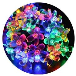 Flower String Lights, Sakura Lights, Indoor/Outdoor Decorative String Lights, Fairy Twinkle Wire Lights with 8 Flash Changing Modes for Christmas/Patio/Garden/Party (33ft 100LED Multi-Color)