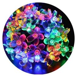 Flower String Lights, Sakura Lights, Indoor/Outdoor Decorative String Lights, Fairy Twinkle Wire Lights with 8 Flash Changing Modes for Christmas/Patio/Garden/Party (33ft 100LED Multi-Color)