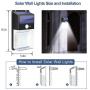 KOMINT Solar Lights Outdoor, Solar Motion Sensor Light 228 LEDs Solar Outdoor Lights IP65 Waterproof Outdoor Solar Wall Lights for Patio Garden Fence Backyard Garage(2 Pack)