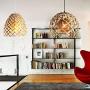 KWOKING Lighting Modern Weave Wicker Hanging Lamp Dome Pendant Light Natural Hemp Ball Rattan Chandelier Light Fixture for Hallway Dining Room - Style C