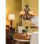 Iron Scroll Golden Bronze Chandelier 28'' Wide Amber Scalloped Glass 5-Light Fixture for Dining Room House Foyer Kitchen Island Entryway Bedroom Living Room - Franklin Iron Works