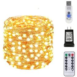 Upgraded Super Bright Christmas String Lights Indoor/Outdoor, 56FT 150LED Plug in Fairy Lights with Remote, Waterproof Copper Wire 8 Modes String Lights for Christmas Bedroom Garden(Warm White)