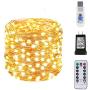 Upgraded Super Bright Christmas String Lights Indoor/Outdoor, 56FT 150LED Plug in Fairy Lights with Remote, Waterproof Copper Wire 8 Modes String Lights for Christmas Bedroom Garden(Warm White)