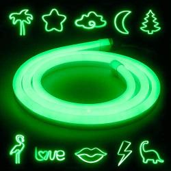 Oxsaml Neon Signs for Wall Decor, 5 FT Neon Lights Led Signs for Bed Room, Flex Led Neon Light Sign Led Lightning Gift Party Room Decoration (Green)