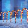 TrueCraftware Candy Cane Pathway Markers - 22-Inch Indoor & Outdoor Christmas Lights - Decorations for Walkway, Driveway, Garden, Lawn - Set of 10 Lighting Stakes with 6 Bulbs Each - 110 Volts Power