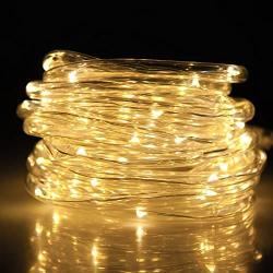 Solar Rope Lights Outdoor Lychee 16.5ft 50LED Waterproof Solar Power String w/Light Outdoor Rope Lights Ideal for Home Garden Party Wedding Decoration (Warm White)